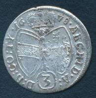 Ausztria 1678. 3Kr Ag "I. Lipót" T:3 / Austria 1678. 3 Kreuzer Ag C:F