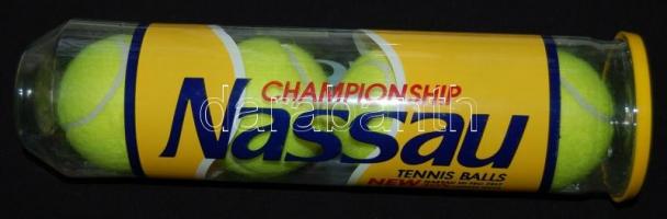 Donnay André Agassi márkájú használatlan teniszütő tokkal és 4db használatlan teniszlabda dobozban