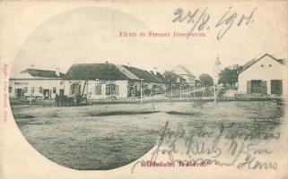 Tenke main square with the shop of Dávid Lévy (fl)
