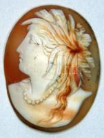 Szecessziós kagyló kámea / Art-nouveau cameo 32mm