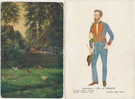 75 db főleg RÉGI motívumlap, vegyes minőség, több fotóval; katonai, párok, színészek, művész / 75 mo...