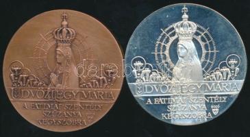 1994. "Nemzeti Engesztelő Zarándoklat" ezüstözött ffém és Br emlékérem pár Szign.Bozó T:BU,PP