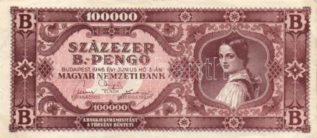 1930-46. 10P + 20P (2x) kétféle + 50P + 500P + 10.000.000MP + 10.000BP + 100.000BP + 10.000AP (2x) T...