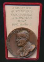 1980. "II.János Pál pápa-A Magyarok Nagyasszonya kápolnájának felszentelése" alkalmából kiadott Br emlékérem T:1 Eredeti tokban!