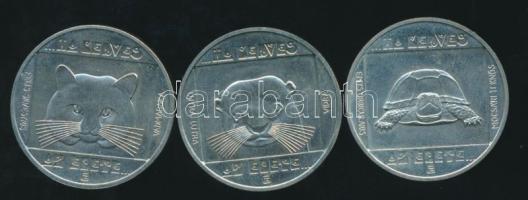 1985. 100Ft 3klf db "Természetvédelem-vidra, vadmacska, mocsári teknős" T:BU