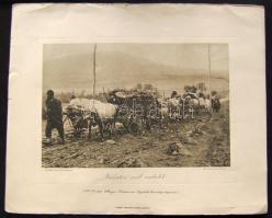 1916 Érdekes Újság háborús képeiből: Visszatérő szerb családok / Returning Serbian families WW. I. military photo 36x28 cm