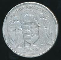 1930. 5P Ag "Horthy jobbra" T:3 ph