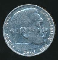 Német 3. Birodalom 1939A 2M Ag "Hindenburg" T:2 / German Third Reich 1939A 2 Marks Ag "Hindenburg" C:XF