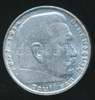 Német 3. Birodalom 1938B 2M Ag "Hindenburg" T:2 / German Third Reich 1938B 2 Marks Ag "Hindenburg" C:XF