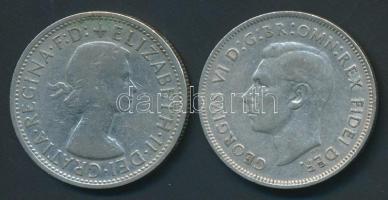 Ausztrália 1951-1957. 1Fl Ag (2x) T:2- / Australia 1951-57. 1 Florin Ag (2x) C:VF