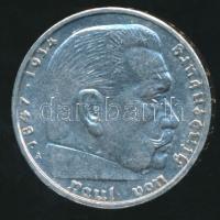 Német 3. Birodalom 1939A 5M Ag "Hindenburg" T:2 / German Third Reich 1939A 5 Marks Ag "Hindenburg" C:XF