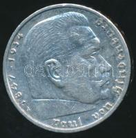 Német 3. Birodalom 1939A 5M Ag "Hindenburg" T:2 / German Third Reich 1939A 5 Marks Ag "Hindenburg" C:XF