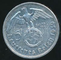 Német 3. Birodalom 1939A 5M Ag "Hindenburg" T:2 / German Third Reich 1939A 5 Marks Ag &quo...