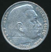 Német 3. Birodalom 1939A 5M Ag "Hindenburg" T:2- / German Third Reich 1939A 5 Marks Ag "Hindenburg" C:VF