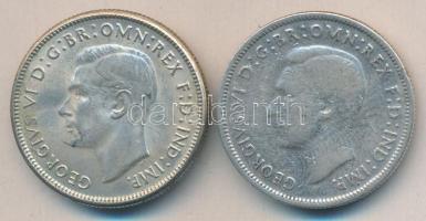 Ausztrália 1942-1946. 1Fl Ag (2x) T:2- / Australia 1942-46. 1 Florin Ag (2x) C:VF