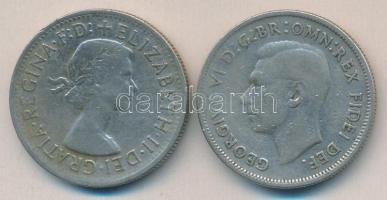 Ausztrália 1951-1956. 1Fl Ag (2x) T:2-,3 / Australia 1951-1956. 1 Florin Ag (2x) C:VF,F