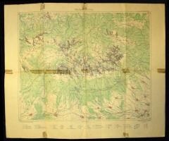 1914 Magyar Földrajzi Intézet Magas-Tátra térképe ragasztónyomokkal 58x48cm / High Tatras map