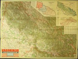 1940 M. Kir. Honvéd Térképészeti Intézet Kárpátalja térképe 100x77cm / Carpathian Ukraine map