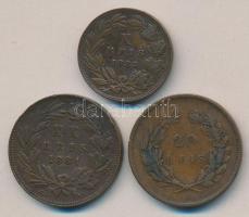 Portugália 1883. 10R + 1884. 20R + 1891A. 20R T:2-,3 / Portugal 1883. 10 Reis + 1884. 20 Reis + 1891A 20 Reis C:VF,F