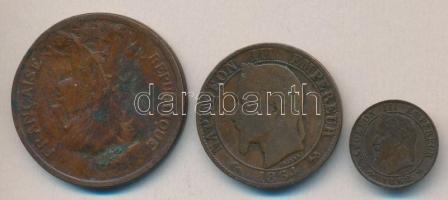Franciaország 1862K 1c + 1864K 5c + 1917. 10c T:2,3 /
France 1862K 1 Centimes + 1864K 5 Centimes + 1...