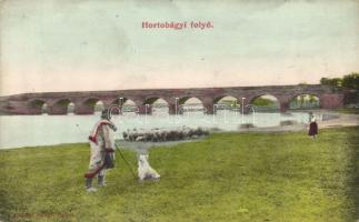 Hortobágy Kilenclyukú híd, pásztor