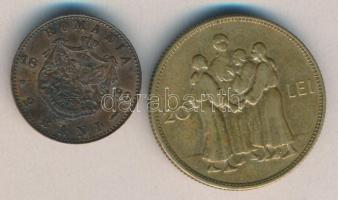 Románia 1880B 2B "I.Károly" + 1930. 20L T:2,2- / Romania 1880B 2 Bani "Carol I" + 1930. 20 Lei C:XF,VF