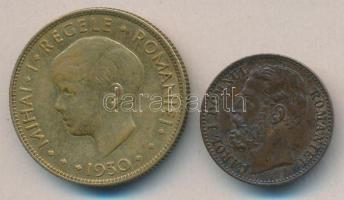 Románia 1880B 2B "I.Károly" + 1930. 20L T:2,2- /
Romania 1880B 2 Bani "Carol I" ...
