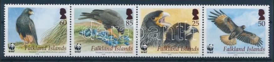 WWF Ragadozó madarak - héják négyescsík, WWF Predator birds - Goshawks stripe of 4, WWF Falklandkarakara Viererstreifen