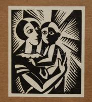 Csabai Ékes Lajos (1896-1944): Madonna, linómetszet-papír, 11x14 cm