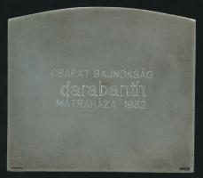 1932. "Magyar Sí Szövetség" Csapat bajnokság Mátraháza fém emlékplakett szign:Berán Lajos ...