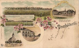 1898 Dombóvár vasútállomással litho (b)