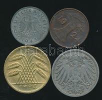 Német Birodalom/Weimari Köztársaság/Német 3. Birodalom 1898A 10Pf + 1924A 1Pf + 1924D 10Pf + 1945E. ...