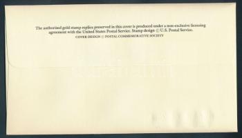 USA/Oxford 1987. "William Faulkner- aranyfóliás bélyeg replika  borítékban, bélyeggel és elsőna...