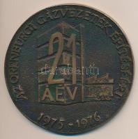 1976. "Az Orenburgi Gázvezeték Építéséért 1975-76" nagyalakú Br emlékplakett (d=10cm) eredeti díszdobozban T:1