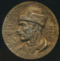 1983. "320.Sz. Árpád Ipari Szakközépiskola és Szakmunkásképző Int. Székesfehérvár" nagyalakú Br emlékplakett (d=98mm) T:2