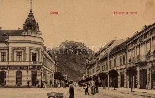 Déva main street with the shop of the Hirsch brothers and Hotel Fehér Kereszt (EK)