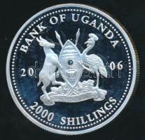 Uganda 2006. 2000Sh Ag "Futball hírességei - Puskás Ferenc" T:PP tanúsítvánnyal! HUNGARIKA...