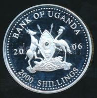 Uganda 2006. 2000Sh Ag "Futball hírességei - Albert Flórián" T:PP tanúsítvánnyal! HUNGARIK...