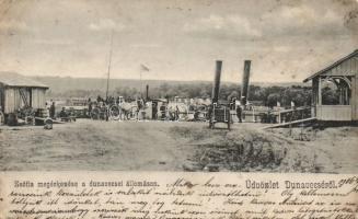 Dunavecse a Zsófia gőzös megérkezése az állomásra (Rb)