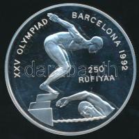 Maldív-szigetek 1990. 250R Ag "XXV. Nyári Olimpia" T:PP /  Maldive Islands 1990. 250 Rufiyaa Ag "1992 Barcelona - 25th Summer Olympics" C:PP