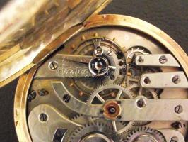 Antik sorszámozott 16 Rubis Ancre/Geneve (Perret $ Fils) 14K arany zsebóra működőképes és szép állap...