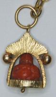 Arany 18K kulcstartó Buddha szoborral, szép állapotban (Br:12g) / 
Gold 18 carat keychain with small...