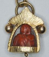Arany 18K kulcstartó Buddha szoborral, szép állapotban (Br:12g) / 
Gold 18 carat keychain with small...