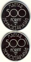 1989. 500Ft Ag "1990. Labdarúgó VB" PRÓBAVERET + 500Ft Ag "1990. Labdarúgó VB" T:PP Csak 50db! R! /  Hungary 1989. 500 Forint Ag "1990 Football World Championship" "TRIAL STRIKE" + 500 Forint Ag "1990 Football World Championship" C:PP Only 50 examples! RARE