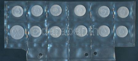 1956-65. 5f (11x) + 1953. 20f laminált fóliában T:2