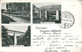 Tiszolc railway track, Podjeli and Csertova bridge