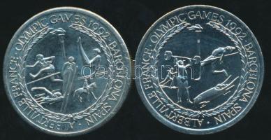 Turks- és Caicos-szigetek 1992. 5C CuNi (2x) "Nyári és Téli Olimpia" pár T:BU /  Turks & Caicos Islands 1992. 5 Crown CuNi (2x) "Summer and Winter Olympics" pair C:BU