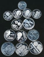 Mexikó 1985. 25P Ag (5x) + 50P Ag (5x) + 100P (3x) "Labdarúgó Világbajnokság" sorozat klf érméje! T:PP,BU /  Mexico 1985. 25 Peso Ag (5x) + 50 Peso Ag (5x) + 100 Peso Ag (3x) "Football World Championship" set with different coins! C:PP,BU