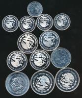 Mexikó 1985. 25P Ag (5x) + 50P Ag (5x) + 100P (3x) "Labdarúgó Világbajnokság" sorozat klf ...