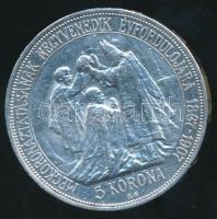 1907. 5K Ag "Koronázási évforduló" fordított peremirat T:2 ph
